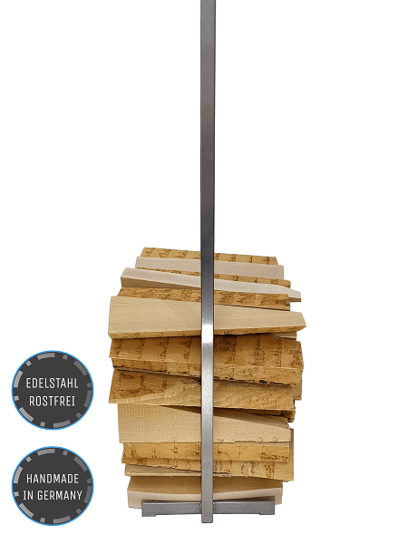 Namor© Edelstahl Kaminholzregal | Kaminholzständer | Holzaufbewahrung | Holztrage | Holzlager | Rostfreier Innen- oder Außeneinsatz | Handmade in Germany